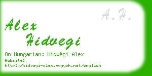 alex hidvegi business card